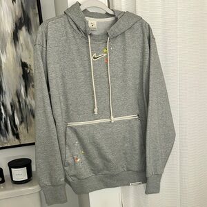 Nike Gray Hoodie with Embroidered Accents
